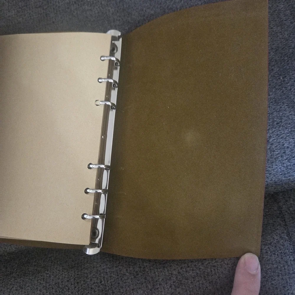 Multipurpose Faux Leather Leaf Etched Leaf Pendant Design Diary Journal - Brown